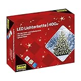 Idena 31123 - LED Lichterkette mit 400 LED in warmweiß, mit 8 Stunden Timer Funktion und Transformator, ca. 47,9 m lang, Innen- und Außenbereich, als Deko für Partys, Weihnachten, H