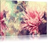 Pixxprint Romantische Blumen Pinsel Effekt, Format: 120x80 auf Leinw