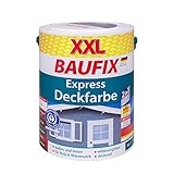 BAUFIX Express-Deckfarbe, Wetterschutzfarbe Nussbraun, 5 Liter, wetterbeständige Deckfarbe für außen und innen, geeignet für Holz, Putz, Mauerwerk, Möbel, Zäune, schnelle Trocknung…