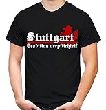 Stuttgart Tradition Männer und Herren T-Shirt | Fussball Ultras Aufstieg Geschenk | FB (XXL, Schwarz)