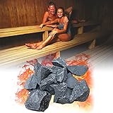 HRTX Sauna-dampfstein, Saunastein Aus Vulkangestein, Beheizt Ohne Stechenden Geruch, 16kg/35lb, Ca. 12-14 Stück, Geeignet für Gewerbliche Und Private Nutzung
