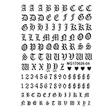 3D DIY Alte englische Buchstabe Nail Artwork Paste Aufkleber Schw