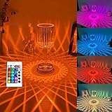 Kristall-tischlampe Mit 16 Farbwechsel, Dimmbare Touch-kristalllampe, 16 Farbwechsel Für Nachttisch, Kommode, Wohnzimmer, Büro Kreative Einfache Lampe (Color : A, Size : 16 Colors)