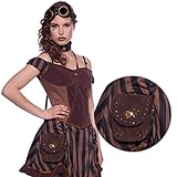 NET TOYS Steampunk Handtasche Dieselpunk Tasche braun Cyberpunk Damenhandtasche Gothic Umhäng