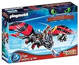 PLAYMOBIL DreamWorks Dragons 70727 Dragon Racing: Hicks und Ohnezahn, Mit Lichtmodul, Ab 4 J