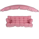 PATIO Auflagen Set Ravenna 175 cm mit Sonnendach für Hollywoodschaukel Polsterauflage Sitzkissen Rückenkissen Seitenkissen Gesteppt H033-03PB