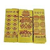 Ahnengeld 3 Bündel von chinesischem Räucherpapier, Himmel Banknoten, Dollarhöllenbanknoten, Origami-Geld. Geeignet für Vorfahren Anbetung, Qingming Festival, Zhongyu Ancestor money