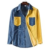 Shirt Herren Locker Bequem Cordhemd Herren Große Größe Farblich Passend Verdickend Frühling Und Herbst Neues Herren Langarm H