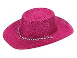 Alsino Glitzer Disco Cowboy Hut Partyhut Glitzerhut mit Kordel, Variante wählen:CW-57 Glitzer pink