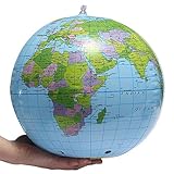 JJYY LED-Kugeln Bildungs- und Spaßkugel-Schwenkkugel Aufblasbare Weltkugel Erdkarte Geographie Lehrer-Hilfe-Ball-Spielzeug-Geschenk 40cm/16 für Desktop-Büro-Hausdekoration Für Schule, Kinder, F