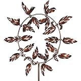 LIUZHI (37.4 Zoll) Einzigartige und magische Metall-Windmühle-Kinetik, Metall-Wind-Spinner mit Metall-Gartenpfahl- Yard Wind Spinners, Für Hof, Terrasse,Garten Dek