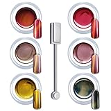 NailCode Cateye 6 Stück Set 6 inklusive Magnet gel farbgel nail:code Cateye Set uv Nagellack Kit metallic silver gold flip-flop Magnet Uv Colorgel 4,5ml Effect (Cat-Eye Set 6)