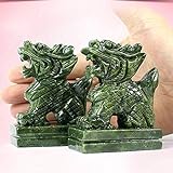 DCLINA Feng Shui EIN Paar chinesische Qi Lin/Chi Lin Kylin-Statuen Steindekor Wohlstandsfigur Zuhause und Büro, Reichtum und Glück