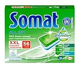 Somat All in 1 Pro Nature Spülmaschinen-Tabs, 56 Tabs, umweltfreundlich mit 100 Prozent Somat Leistung, mit wasserlöslicher F