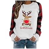 CHENYM Weihnachtspullover, Weihnachtspullover, Weihnachtssweatshirt T-Shirts Weihnachten Sweatshirt Damen Kapuzenpullover Teenager Mädchen Weihnachtspulli Schneemann C