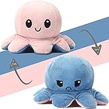 ANMI Octopus Soft Toys, Reversible Octopus Plüschtier, Oktopus Stimmungs Kuscheltier, niedliche doppelseitige Flip Octopus Geschenke Kinderspielzeug Geschenk(Königsblau bis Pink)