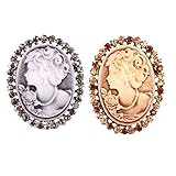 Holibanna 2 Stück Vintage Broschen für Frauen Lady Queen Maiden Victorian Cameo Brosche Pins Mantel Jacke Kleid Schal Schal Schmuck