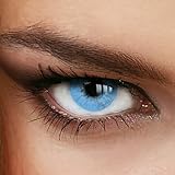 Farbige Jahres-Kontaktlinsen Naturally Sweet Sapphire - OHNE Stärke in HELLBLAU - von LUXDELUX® - (+/- 0.00 DPT)