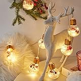QKTYB Weihnachts Lichterkette 4 m 10 Glühbirne LED Gartenlichter, batteriebetriebene Lichterkette, wasserdichte Weihnachtsbaum-Lichterkette zum Aufhängen für Party, Weihnachtsdek