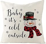 JIAWYJ XIAOJUAN Weihnachtskissenbezug 45x45, Leinenprüfung dekorativer Kissenbezug, quadratisches Kissenkissen, geeignet for Schlafzimmer Wohneinrichtung (Farbe: Farbe 3) (Color : Color 4)