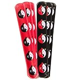 LG-Imports Piraten Schnapparmbänder Klatscharmband Piratenparty (6 Schwarz/6 Rot)