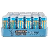 Monster Energy Mango Loco mit tropischen Mangosaft - mit Kohlensäure, Energy Drink 24 x 500 ml & Gratis Monster Aufkleb