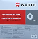 WÜRTH Spiegelklebeband | Breite 12mm / Länge 25m | Befestigen von Spiegeln, Fenstersprossen, Spendergeräten, Haken, Sanitärbereich | doppelseitiges Klebeband schwarz Polyethylenträger & Acrylatkleb