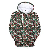 Herren Hoodies Kapuzenpullover Sweatshirt Weihnachtsmode 3D Digital Printed Casual Fleece Pullover Pullover Mantel Bluse Top