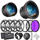 Neewer 58MM Objektiv und Filter Kit für Canon EOS EF-S 18-55mm Objektiv: 0,43X Weitwinkel Teleobjektiv UV CPL FLD Filter und Makrofilter Set Gegenlichtblende usw