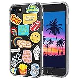 MOSNOVO iPhone SE 2020, iPhone 8 Hülle, iPhone 7 Hülle, Popkultur Muster TPU Bumper mit Hart Plastik Hülle Durchsichtig Schutzhülle Transparent für iPhone 7 / iPhone 8 / iPhone SE 2020 (Pop Culture)