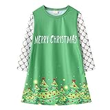 Lomelomme Mädchen Kleider Langarm Freizeit Kinder Kleider Mädchen T-Shirt Kleid Karikatur Stickerei Kleidung Kleider Elegant Langarmkleid lang Herbst Winter Kleid 1-6 J