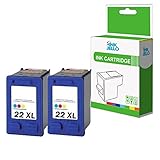inkjello wiederaufbereitete Tinten patrone Ersatz für HP Deskjet 2149 2180 3747 3900 3910 3915 3918 3920 3930 3930 V 3938 3940 3940 V D1311 D1320 D1330 D1341 D1360 22 x l (Farbe, 2er Pack)