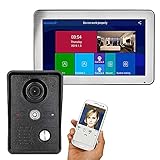 keduoduo 10-Zoll-WiFi-Funk-Video-Türtelefon-Türklingel-Intercom-Eintragssystem mit HD 1080P-kabelgebundener Kamera-Nachtsicht, Unterstützung Remote-App