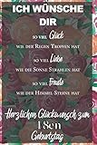 Ich wünsche dir so viel Glück wie der Regen Tropfen hat I Herzlichen Glückwunsch zum 18en Geburtstag: Liniertes Notizbuch und Grußkarte für den 18. Geburtstag I Perfektes Geschenk I Geburtstagsk