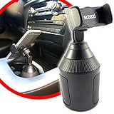 scozzi Universal Handyhalterung Auto Getränkehalter Dosenhalter Handy KFZ Halterung Halter kompatibel mit Samsung,iPhone,Xiaomi S21 S20 A72 A52 13 12 11T 11 10 9 X XS XR FE Plus Ultra Mini L