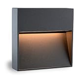 SSC-LUXon® LED Design Wandleuchte KEILA anthrazit eckig - Wand- & Treppenleuchte IP54 für Innen und Außen, 2W warmweiß 2700