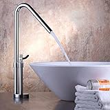YINGGEXU Edelstahl-Waschbeckenarmatur Badezimmerarmatur erhöht oberhalb Thekenbecken Waschbecken Waschbecken und Kaltwasser Mischventil Wasserhahn B