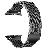 MAILAND Milanaise Armband für Apple Watch Milanese Loop Ersatzarmband Milan Edelstahl für Series 1/2/3/4/5/6/7/SE AppleWatch6 Series 7 iwatch 42mm 44mm 45mm (Alien Black, 45mm/44mm/42mm)