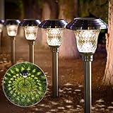 BEAU JARDIN 4 Solarleuchte Garten LED Outdoor Leuchten Garten Solar wasserdichte Strahler Leuchten für Terrasse Auffahrt Deck Hof Auffahrt Hochzeit LED Beleuchtung Dek