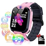 Smartwatch Kinder - Telefon Uhr für Kinder with Music Player, Games, Camera, Anrufe, SOS-Funktion, Lustiges Spielzeug und Ausgezeichnetes Geschenk für Mädchen, Jungen 4-12 Jahre (Rosa)