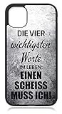 aina Handyhülle Kompatibel mit iPhone 13 Pro mit lustige Sprüche Scheiss MUSS ICH, Silikon Hülle Schw