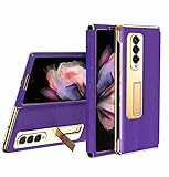 Wuzixi Hülle für Samsung Galaxy Z Fold 3 5G, Fortschrittliche Galvanische Ultradünne Faltbare Schutzhülle, Unsichtbare Halterung, Stoßfest, Cover Case für Samsung Galaxy Z Fold 3 5G.L