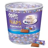 Milka Naps Alpenmilch 1 x 1kg, Zartschmelzende Mini-Schokoladentäfelchen aus feiner Alpenmilchschokolade, D