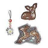 Step by Step Magic Mags „Modern Deer“, 3-teilig, 2 Magnet-Applikationen und 1 Anhänger, als Ergänzung für den Schulranzen oder Vorschulrucksack, für M