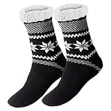Ferocity Herren Warme Dicke Wintersocken mit Innenfell Teddyfutter und Antirutschsohle [033], Men's Model 9, 40-45