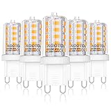 AGOTD 4W G9 LED Lampe, 2700k warmweiß Kein Flackern LED Leuchtmittel, 400 Lumen, Nicht Dimmbar 360 Grad Winkel, Ersatz 40W G9 Halogenlampe, 5er Pack