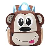 Kinderrucksack Bunter Leichter und Moderner Babyrucksack Süßer Cartoon Tier Design auf der Schultasche für Kinder 2-5 Jahre Alt für Junge und Mädchen (AFFE, 21 * 8 * 26 cm)