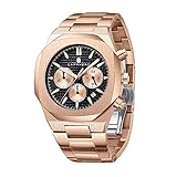 Uhr Herren SAPPHERO Armbanduhr Herren Quarzwerk Edelstahl Armband Chronograph Multifunktional 3ATM Wasserdicht mit Date Lässig Business Uhren M