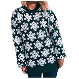 Strickpullover Damen Ugly Christmas Sweater Oversized Weihnachten Pullover Teenager Mädchen Klassisch Muster Herbst Winter Rundhals Weihnachtspulli Langarm Sweatshirt Xmas Pulli Shirt Mode Ob