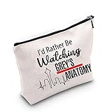 TSOTMO Make-up-Tasche mit Aufschrift 'I'd Rather Be Watching Grey's Anatomy', Geschenk für TV-Show, inspiriertes Geschenk